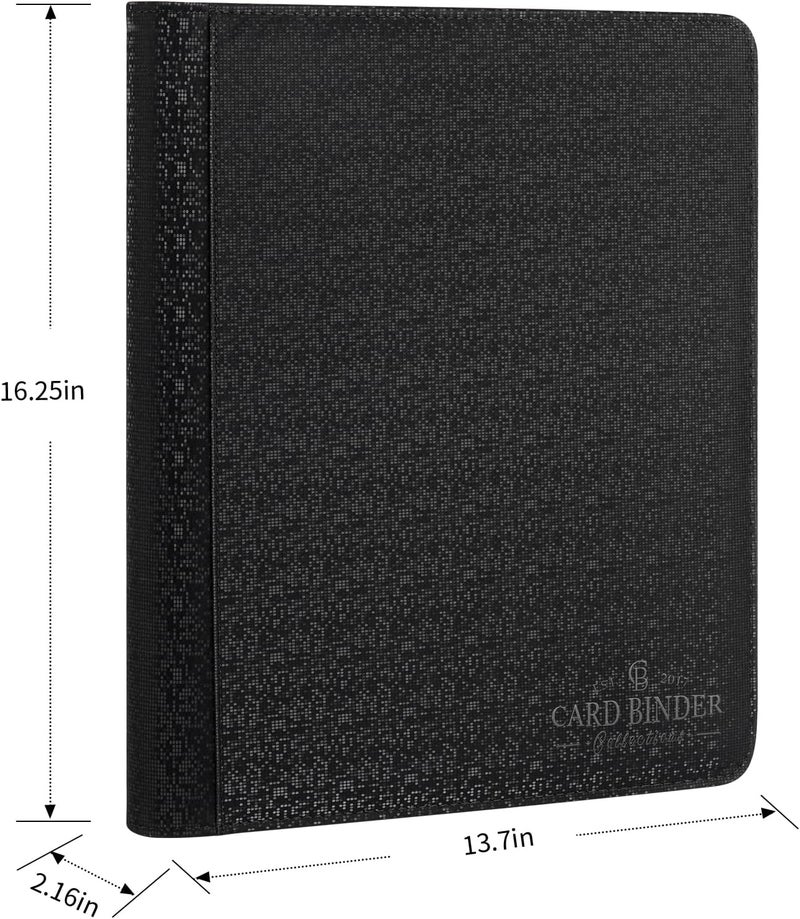 CARDBINDER Toploader Binder,Toploader Hard Cases, 9-Pocket Pages Sleeves Hold up 288 Cards.Toploader Card Binder with Sleeves for “3×4” rigid，Card Holder(black) - Image 2